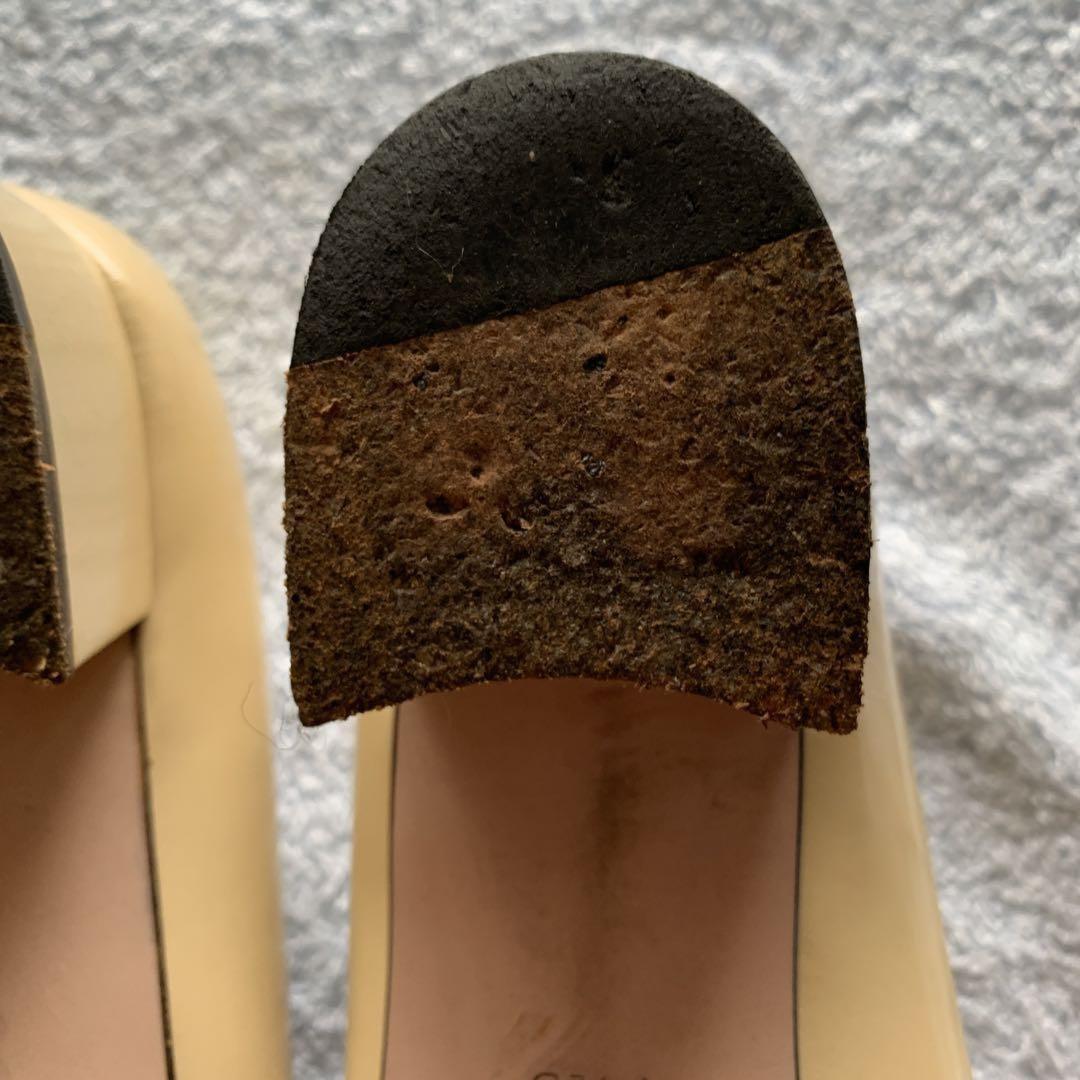 GUCCI Shoes Pumps Heel Horsebit EU 37.5 US 7.5 Beige Authentic