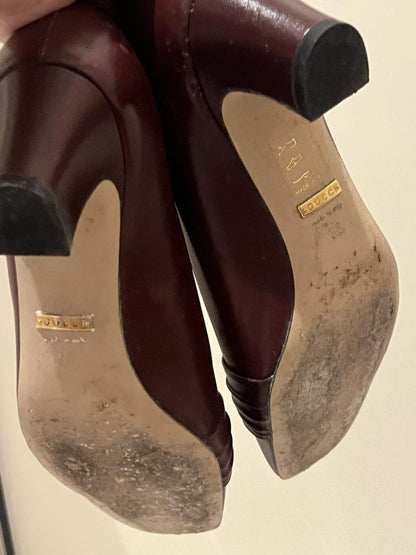 GUCCI Shoes Pumps Heel EU 36 US 6 Burgundy Authentic