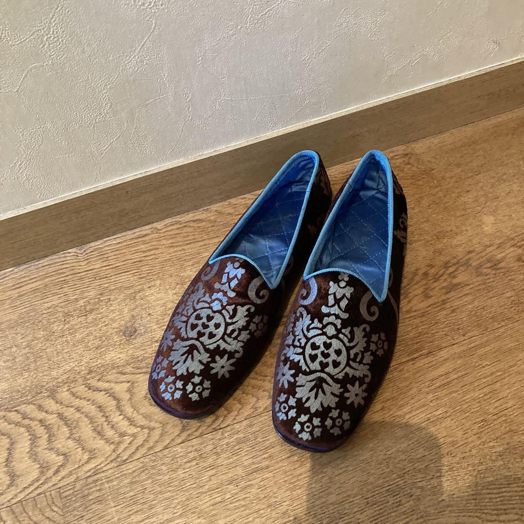GUCCI Shoes Pumps Flat Right/EU35 Left/EU35.5 Bordeaux Velvet Authentic