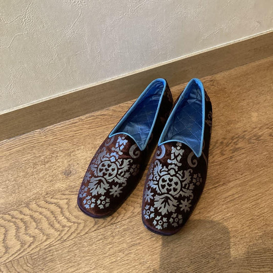 GUCCI Shoes Pumps Flat Right/EU35 Left/EU35.5 Bordeaux Velvet Authentic