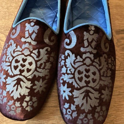GUCCI Shoes Pumps Flat Right/EU35 Left/EU35.5 Bordeaux Velvet Authentic