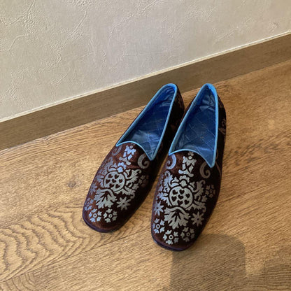 GUCCI Shoes Pumps Flat Right/EU35 Left/EU35.5 Bordeaux Velvet Authentic