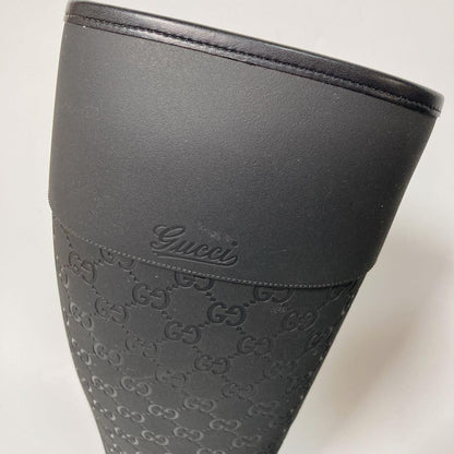 GUCCI Long Rain Boots Shoes GG EU 36 US 6 Black Authentic