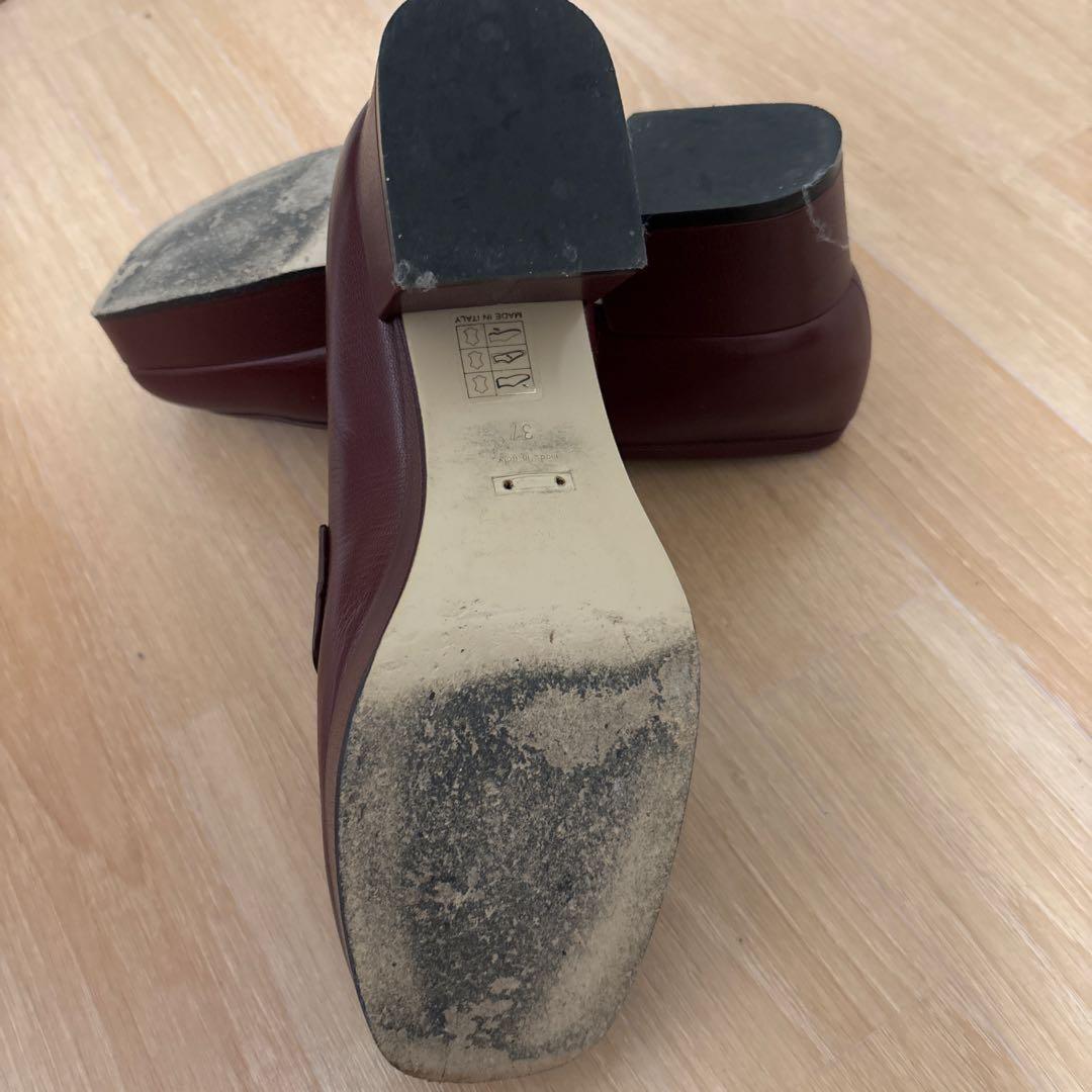 GUCCI Loafers Shoes Horse Bit EU 37 US 7 Red Brown Authentic