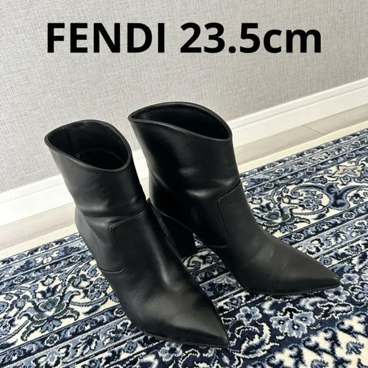 FENDI Short Boots Shoes EU 36.5 US 6.5 Black Authentic
