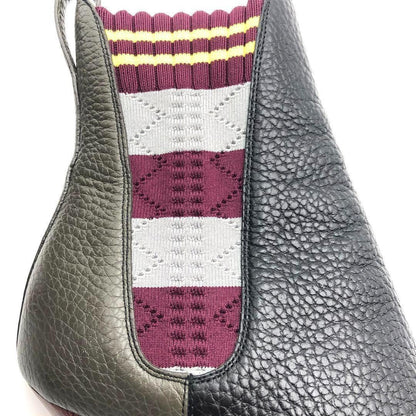 FENDI Short Boots Shoes EU 36 US 6 Leather Black Gray Authentic