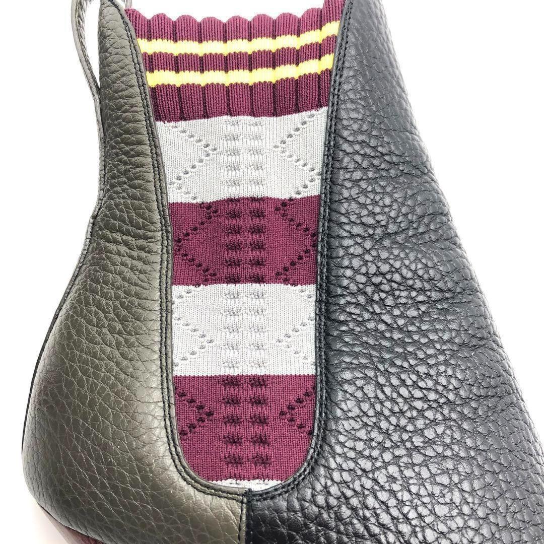 FENDI Short Boots Shoes EU 36 US 6 Leather Black Gray Authentic