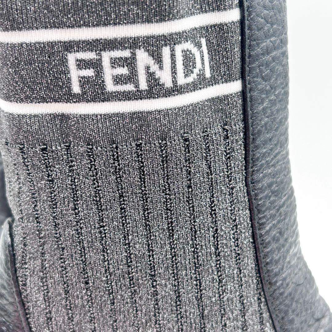 FENDI Short Boots Shoes EU 35 US 5 Leather Silver Authentic