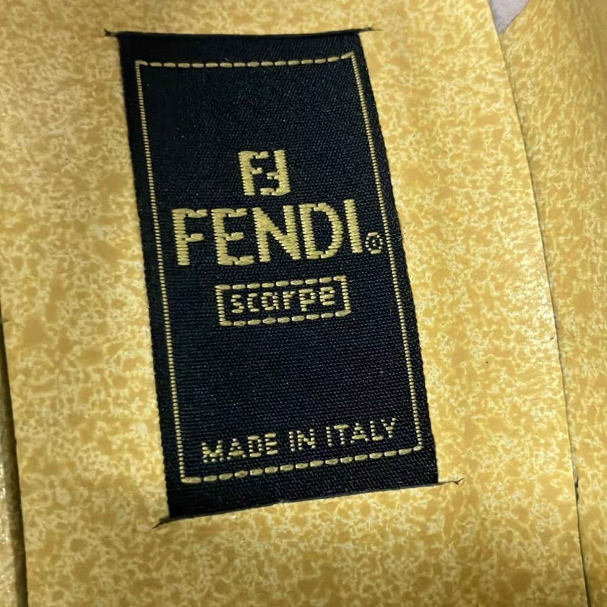 FENDI Shoes Pumps Heel FF Zucca EU 37 US 7 Jacquard Leather Brown Authentic