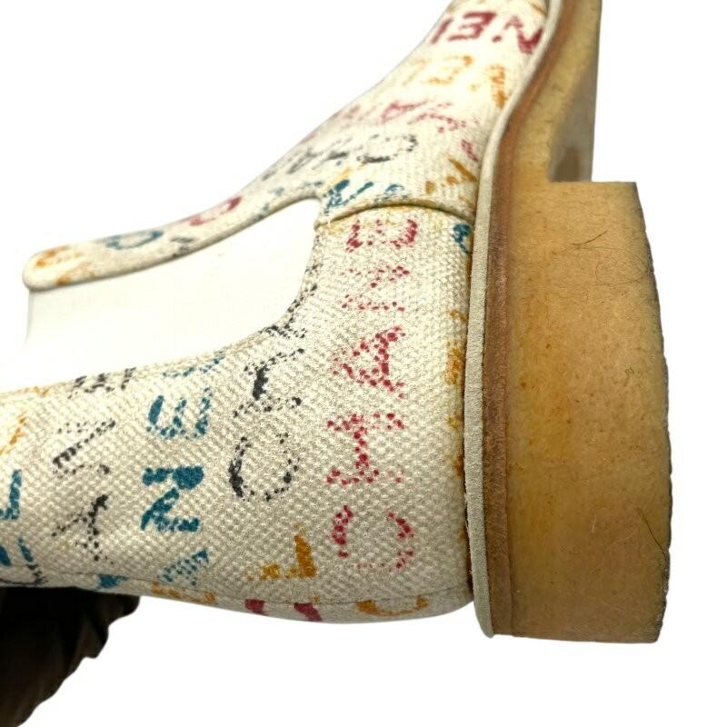 CHANEL Boots Shoes Logo EU 35.5 US 5.5 Canvas Multicolor Authentic