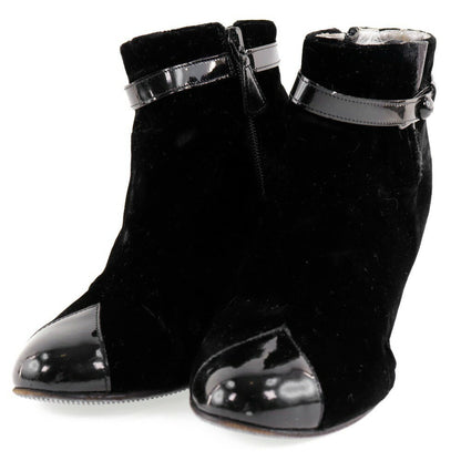 CHANEL Short Boots Shoes EU 36 US 6 Black Authentic