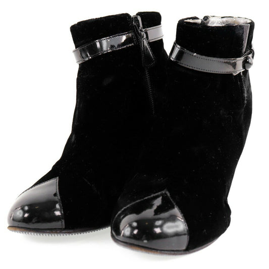 CHANEL Short Boots Shoes EU 36 US 6 Black Authentic