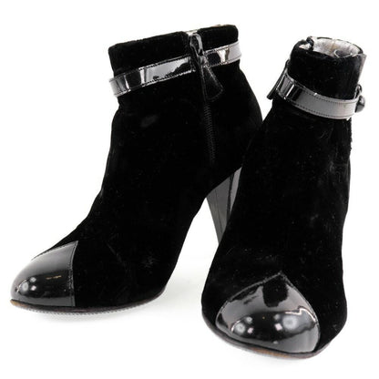 CHANEL Short Boots Shoes EU 36 US 6 Black Authentic