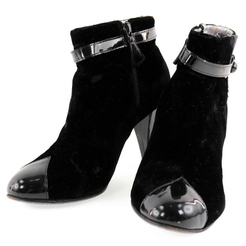 CHANEL Short Boots Shoes EU 36 US 6 Black Authentic