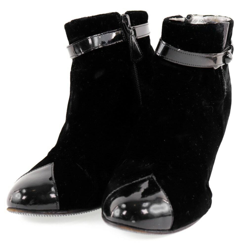 CHANEL Short Boots Shoes EU 36 US 6 Black Authentic