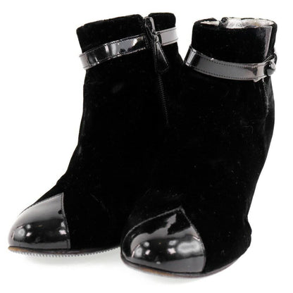 CHANEL Short Boots Shoes EU 36 US 6 Black Authentic