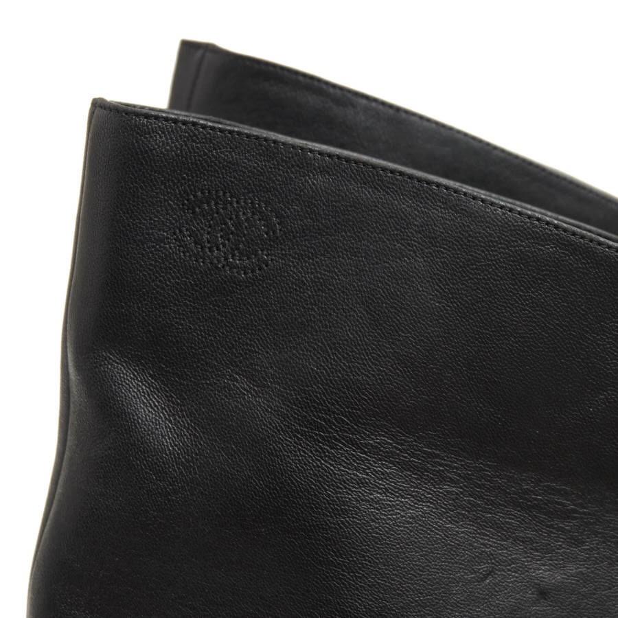 CHANEL Long Boots Shoes Cocomark EU 36 US 6 Leather Black Authentic
