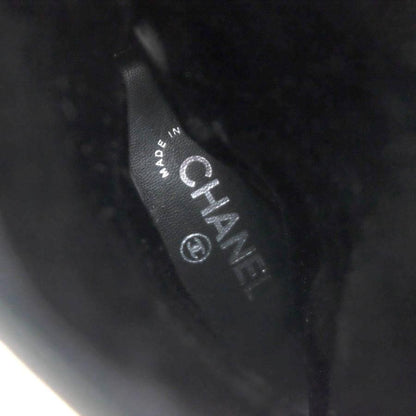 CHANEL Long Boots Shoes Cocomark EU 36 US 6 Leather Black Authentic