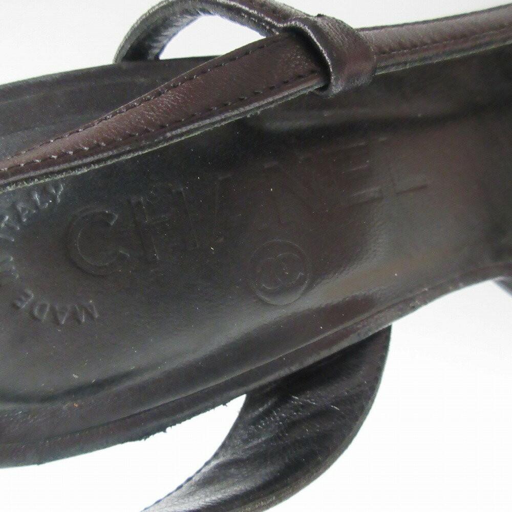 CHANEL Shoes Pumps Heel Cocomark EU 36 US 6 Black Authentic