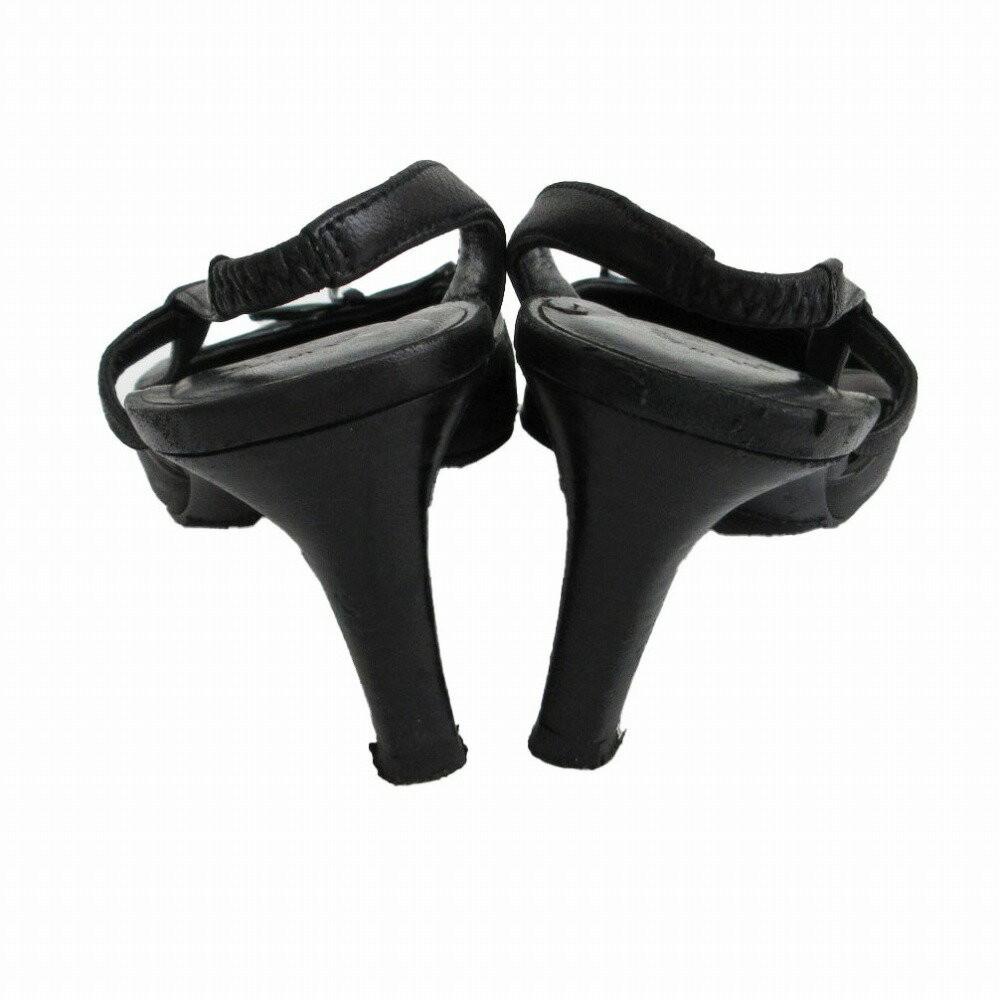 CHANEL Shoes Pumps Heel Cocomark EU 36 US 6 Black Authentic