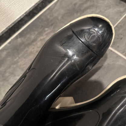 CHANEL Long Boots Shoes EU 39 US 9 Black Authentic