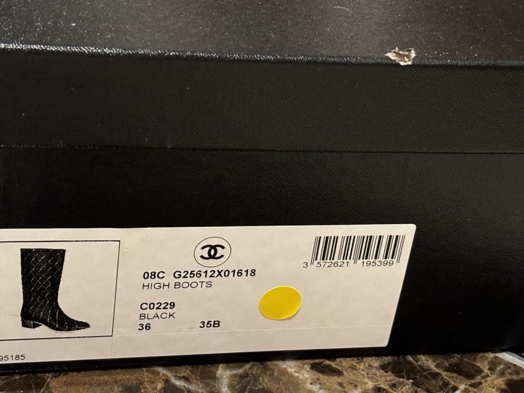 CHANEL Rain Boots Shoes EU 36 US 6 Black Authentic
