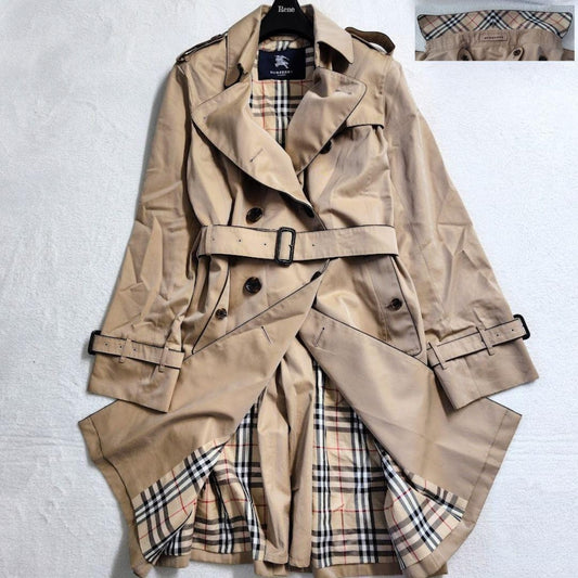 BURBERRY LONDON Coat Nova Check Asian fit L US size M Honey Beige Authentic