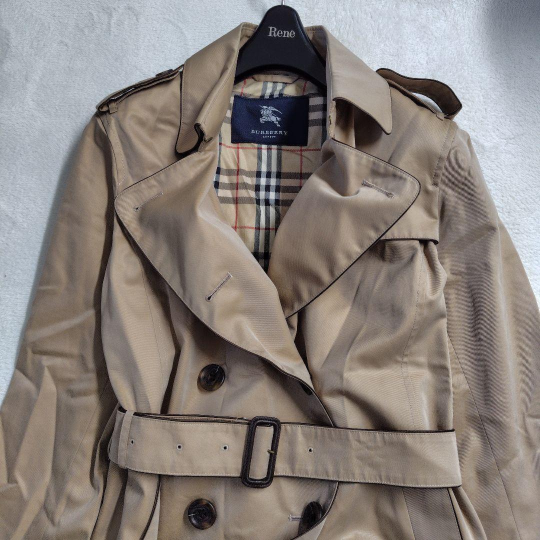 BURBERRY LONDON Coat Nova Check Asian fit L US size M Honey Beige Authentic