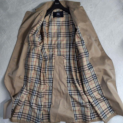 BURBERRY LONDON Coat Nova Check Asian fit L US size M Honey Beige Authentic