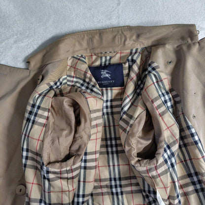 BURBERRY LONDON Coat Nova Check Asian fit L US size M Honey Beige Authentic