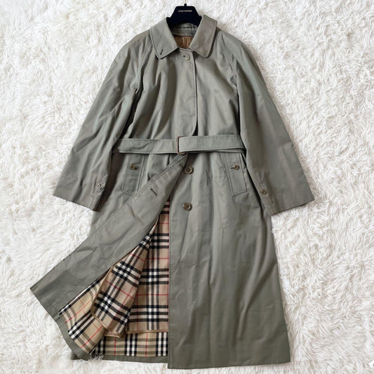 BURBERRY Coat Nova Check Asian fit L US size M Khaki Authentic