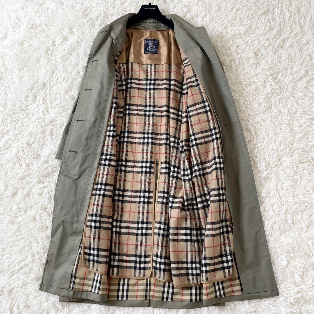 BURBERRY Coat Nova Check Asian fit L US size M Khaki Authentic
