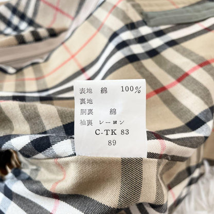 BURBERRY Coat Nova Check Asian fit L US size M Khaki Authentic