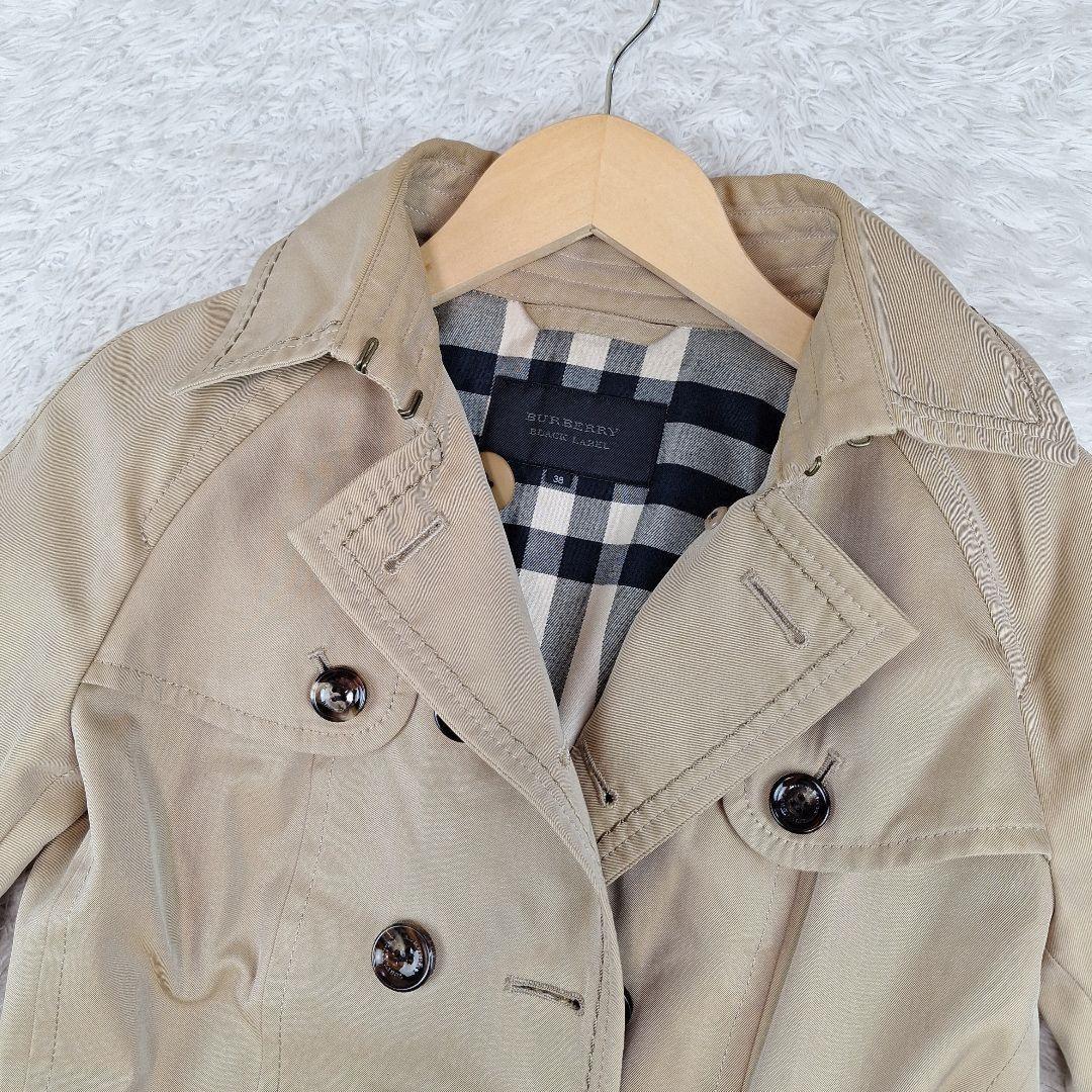 BURBERRY BLACK LABEL Coat Nova Check Asian fit M 38 US size S Beige Authentic