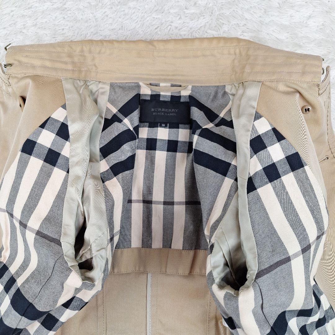 BURBERRY BLACK LABEL Coat Nova Check Asian fit M 38 US size S Beige Authentic