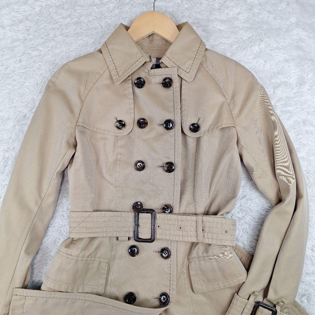 BURBERRY BLACK LABEL Coat Nova Check Asian fit M 38 US size S Beige Authentic