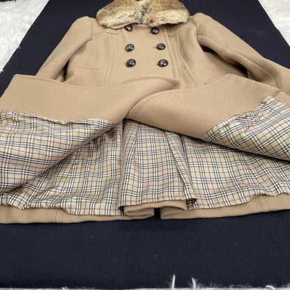 BURBERRY BLUE LABEL 2way Coat Nova Check Asian fit S 36 US size XS Beige Brown