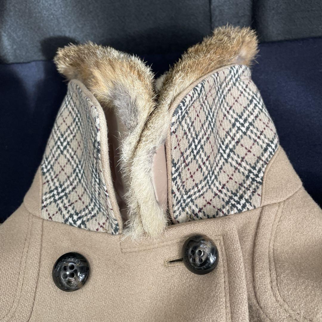 BURBERRY BLUE LABEL 2way Coat Nova Check Asian fit S 36 US size XS Beige Brown