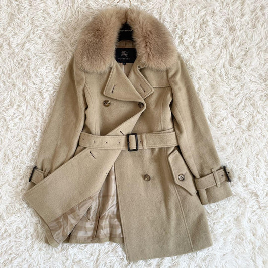 BURBERRY LONDON 2way Long Coat Nova Check Asian fit S US size XS Beige Authentic