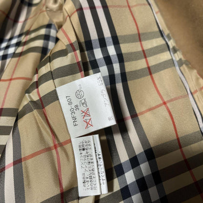 BURBERRY BLUE LABEL Long Coat Nova Check Asian fit M 38 US size S Camel Auth
