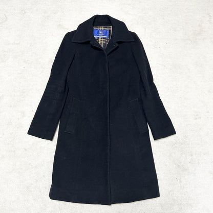 BURBERRY BLUE LABEL Long Coat Nova Check Asian fit S 36 US size XS Black Auth