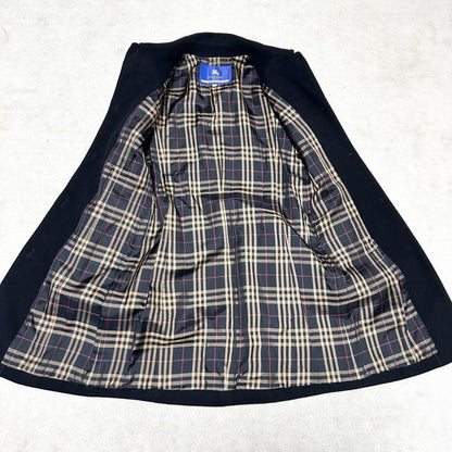 BURBERRY BLUE LABEL Long Coat Nova Check Asian fit S 36 US size XS Black Auth