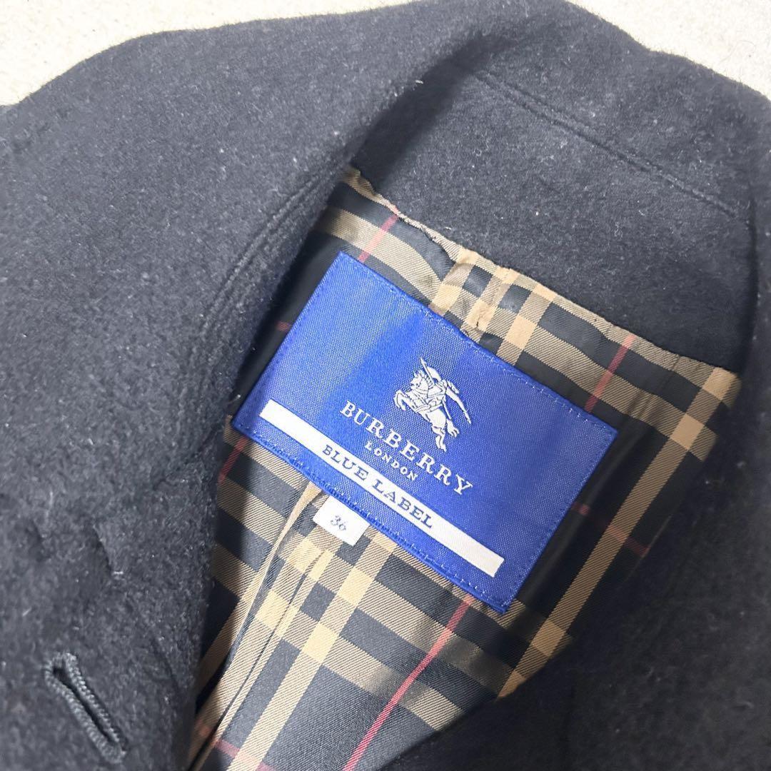 BURBERRY BLUE LABEL Long Coat Nova Check Asian fit S 36 US size XS Black Auth