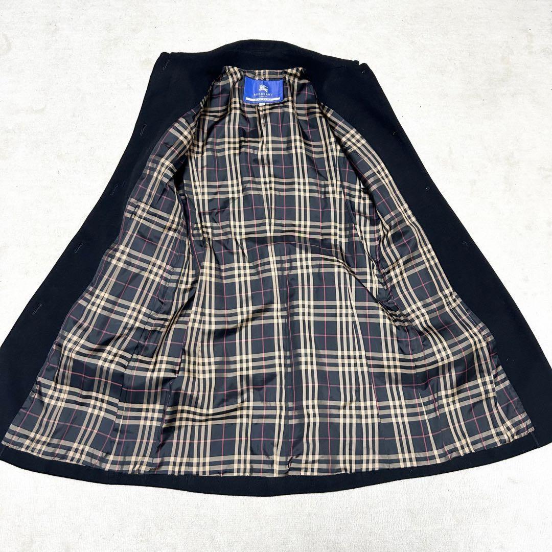 BURBERRY BLUE LABEL Long Coat Nova Check Asian fit S 36 US size XS Black Auth