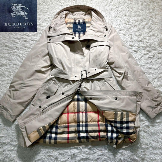 BURBERRY LONDON Down Coat Asian fit 3XL 46 US size 2XL Light Beige Khaki