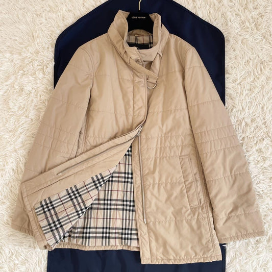 BURBERRY LONDON Jumper Blouson Nova Check Asian fit M US size S Beige Authentic