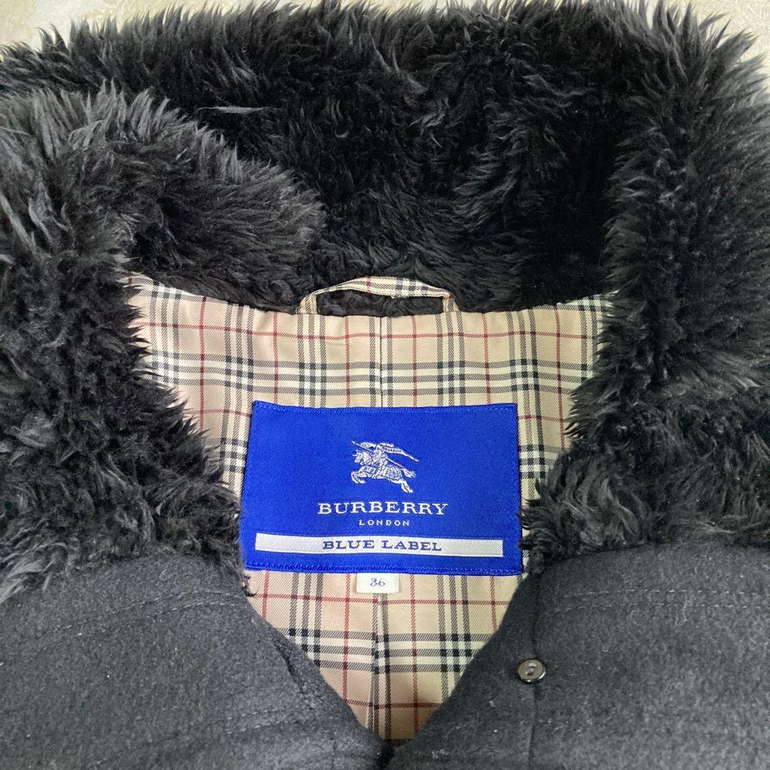 BURBERRY BLUE LABEL Wool Coat Nova Check Asian fit S 36 US size XS Authentic
