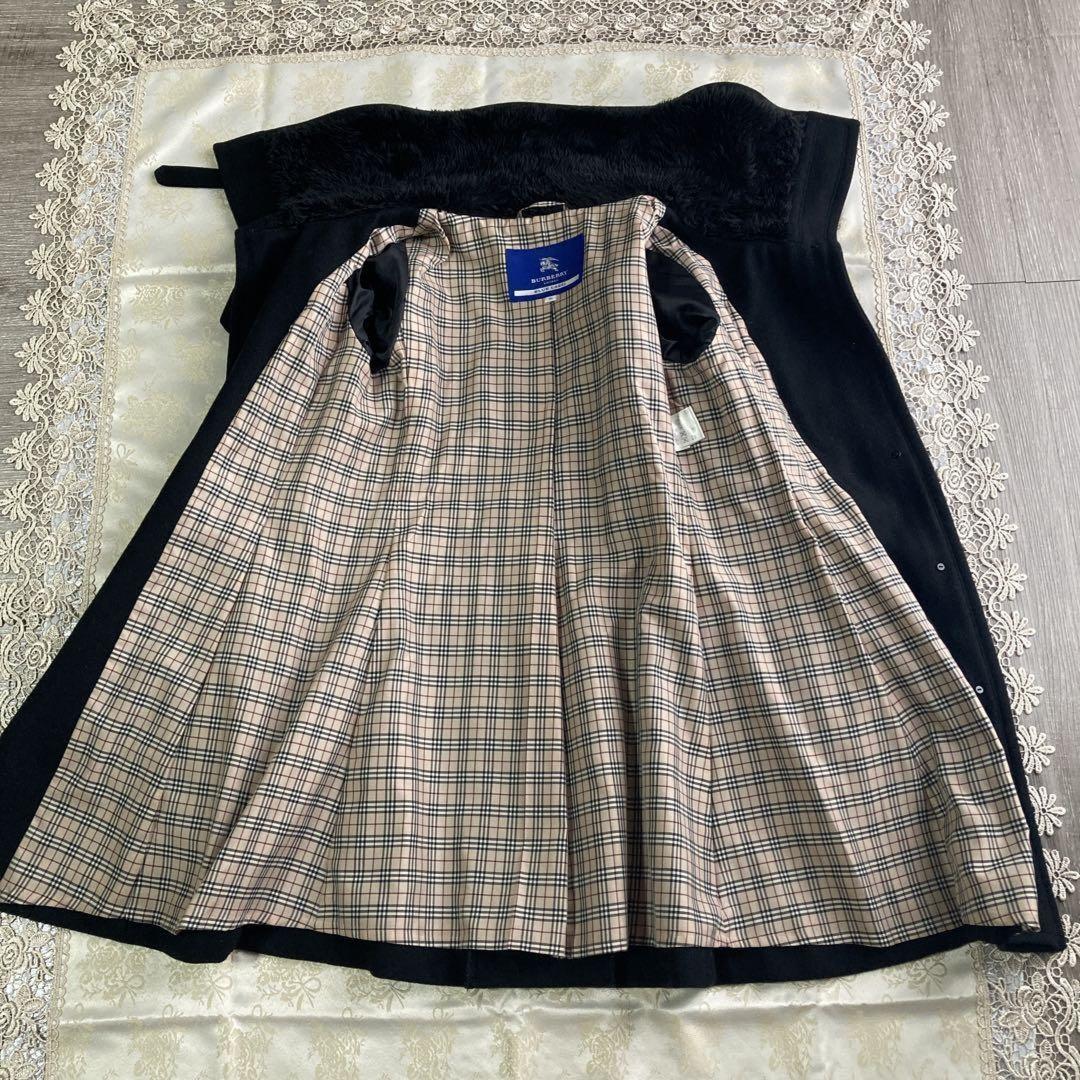 BURBERRY BLUE LABEL Wool Coat Nova Check Asian fit S 36 US size XS Authentic