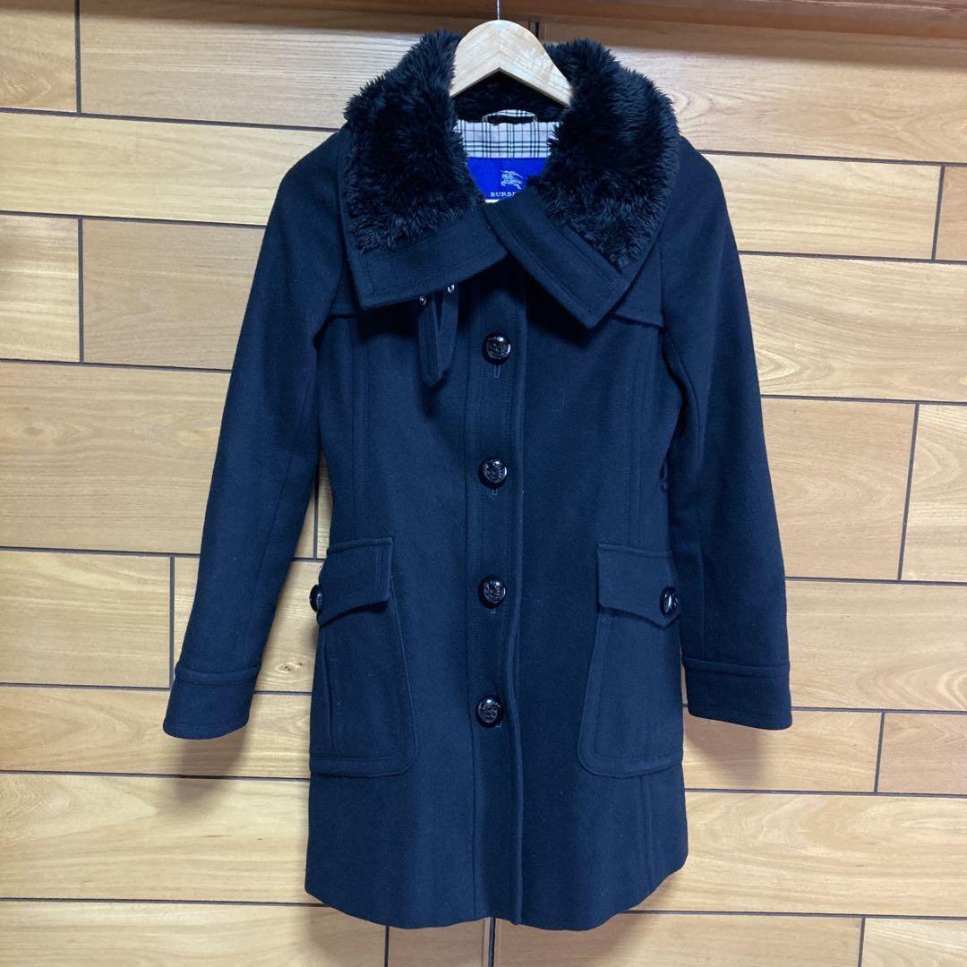 BURBERRY BLUE LABEL Wool Coat Nova Check Asian fit S 36 US size XS Authentic