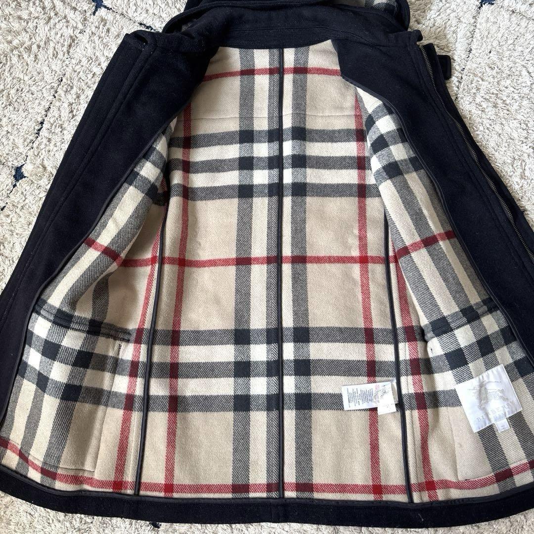BURBERRY Duffle Coat Nova Check Asian fit S US size XS Navy Authentic